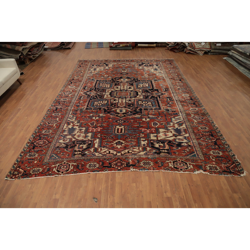 Tapis traditionnel avant teinture végétale pré-1900 10 x 14