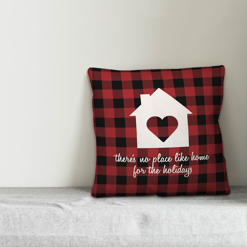  Coussin Il n'y a pas de place comme à la maison pour les Fêtes, 20 po x 20 po, Polyester/ Bourre en polyester