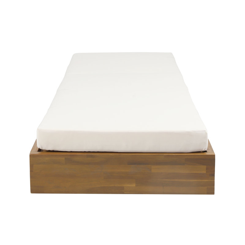Leite 29.5'' Outdoor Acacia Chaise Lounge Set, Cream, Teak