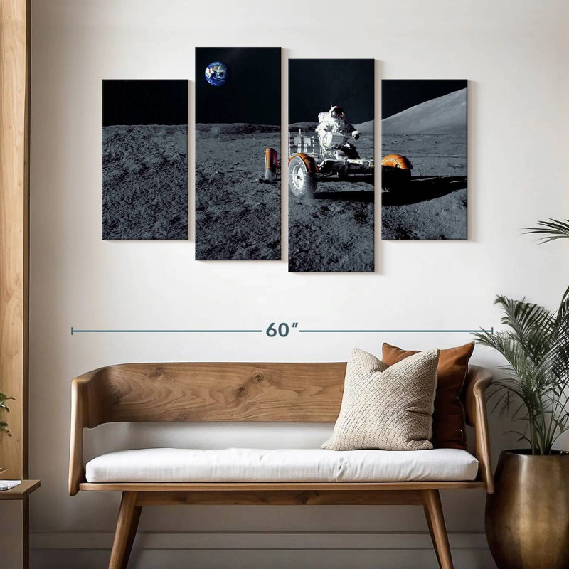 Oberle Astronaut On Moon Rover, 32" H x 52" W