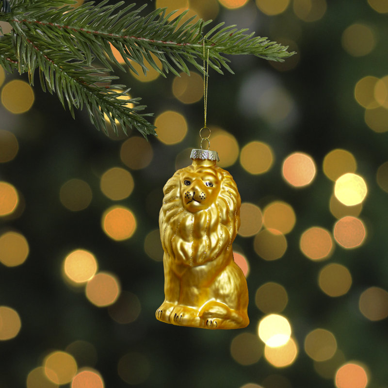 Ornement de Noël 4,25 "en verre jaune et doré