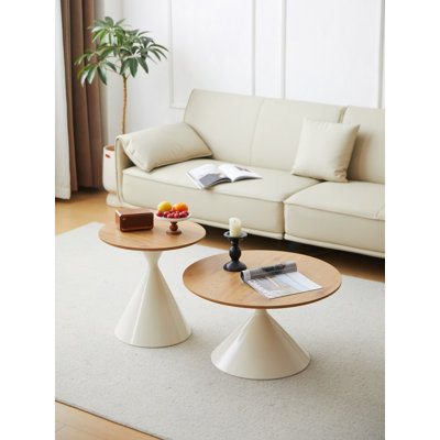 Table basse ronde + bois