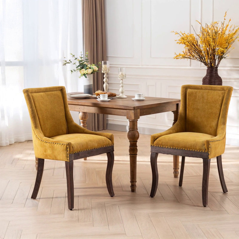 Ultra Side Dining Chair, Golden Fabric