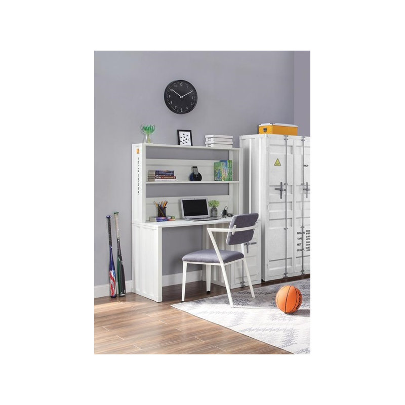 Iron Writing Desk, White