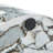 Simple White Marble Textured Cylindrical Coffee Table