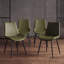 Chaises de salle à manger modernes en similicuir avec dossier incurvé, pieds en métal noir (ensemble de 4)-860181837