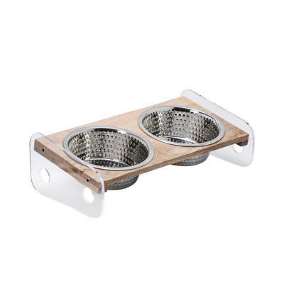 10 Strawberry Street Rosie Medium Elevated Slanted Pet Feeder – 2 Bowls