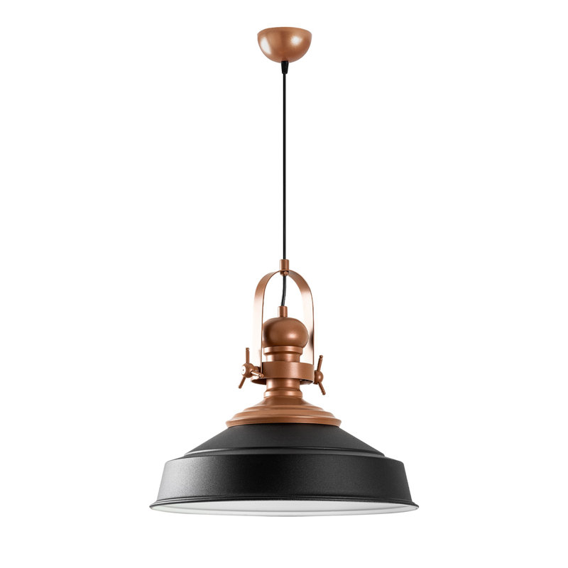 Elegant Adjustable Chandelier, Black Metal Body, 16.1 in Diameter x 15.7 in Height | Adjustable Height 17.7 in to 51.2 in | 1 x E27 Socket (Max 40W, Bulb Not Included) | Modern Design for Living Room & Dining Areas