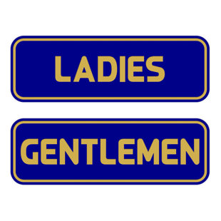 Ensemble d'enseigne standard pour dames Gentlemen - noir / or petit 2 po x 6 po