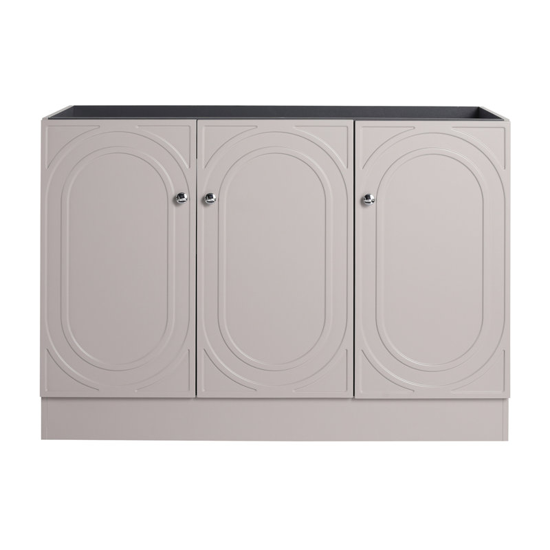Meuble-lavabo autoportant 48 po et 3 portes d'armoire à fermeture en douceur (emballage KD) - sans le lavabo