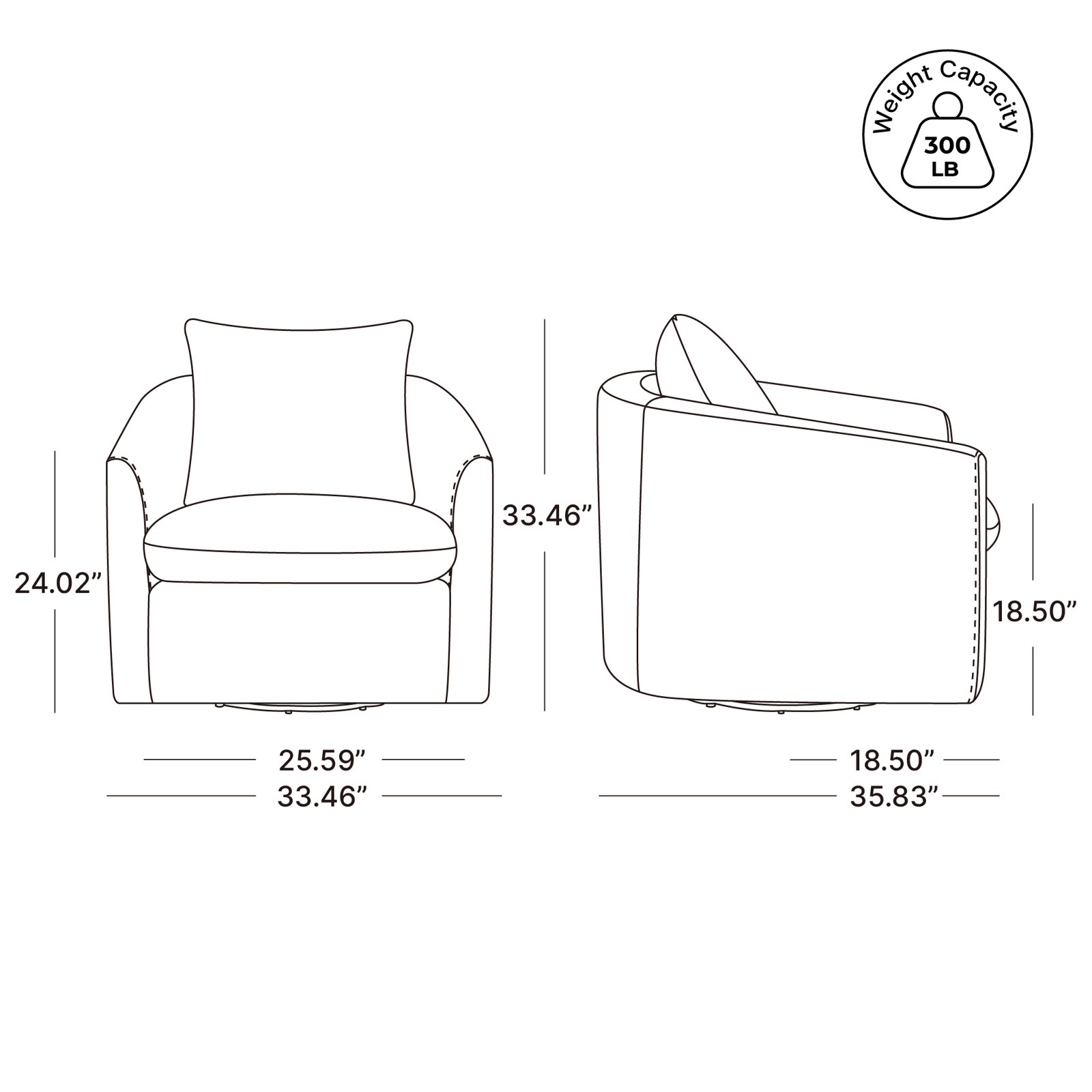 Ebern Designs Linen Swivel Barrel Chair, Effie Linen Performance Linen