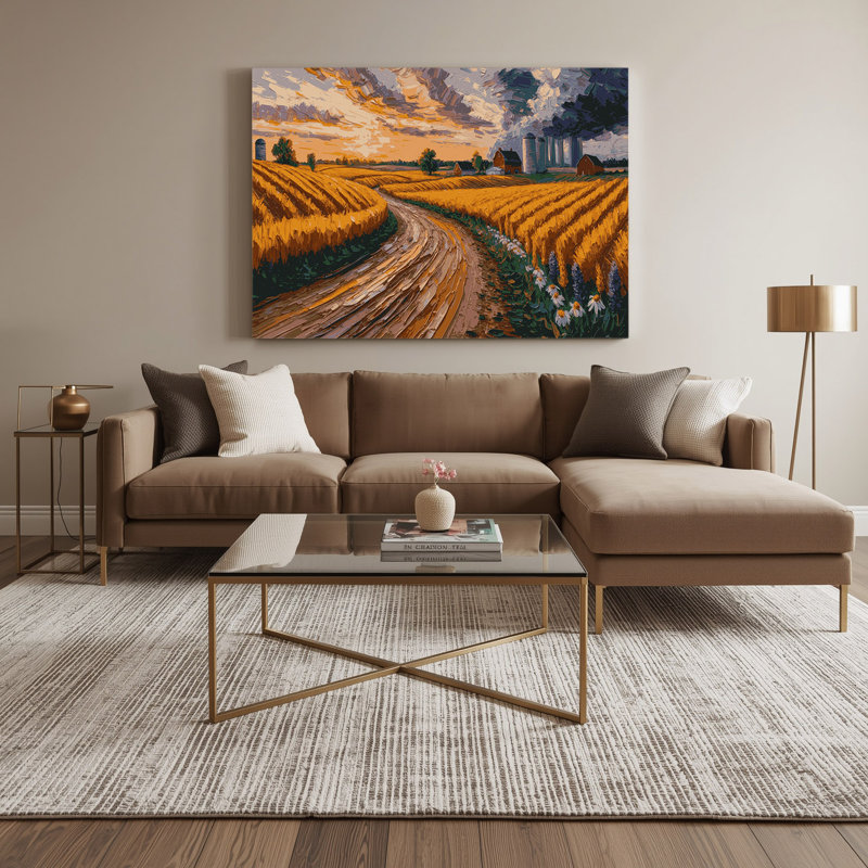 Art mural sur toile brune «USA State Indiana», H 11 po x l 14 po