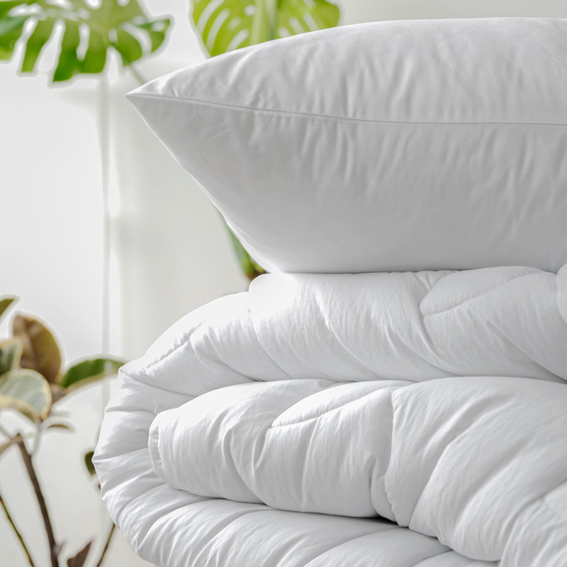 144TC 100% Organic Cotton Duvet Set, Super King Duvet Cover  + 2 Standard Pillowscases, White