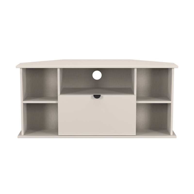Sunehri Corner TV Unit, 51cm H x 110cm L x 52cm W, White