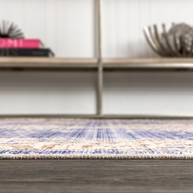 Mordecai Modern Tribal Medallion Lavender/Gray Rug, Rectangle 7'9" x 10'