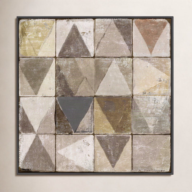 Tiles 1 by Marco Marella for Studio M - Framed Wall Art, 30" H x 30" W, Canvas, Black