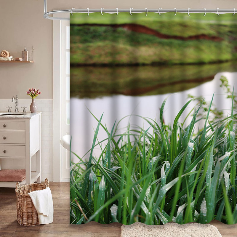 Magnifique rideau de douche avec 12 crochets Spring River, L 72 po x l 72 po