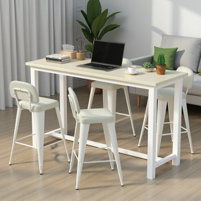 Upholstered Seat Counter Stools with Metal Frame