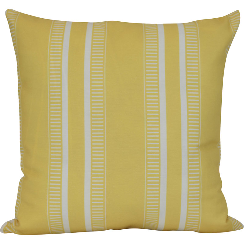 Upscale Getaway Striped Reversible Throw Pillow, 26" x 26" , Yellow