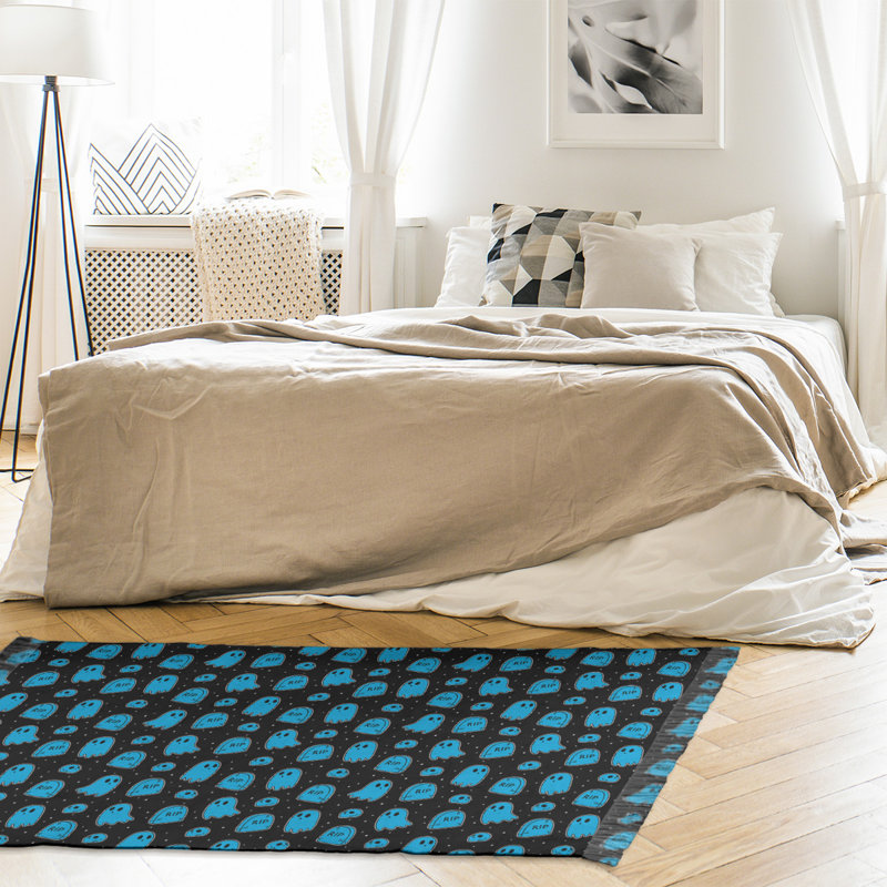 Arrière-plan noir/bleu Tapis décoratif, non