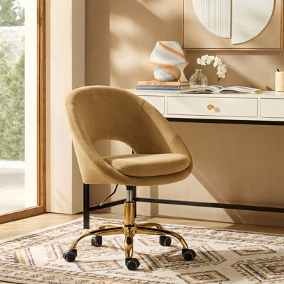 Doreen Velvet Modern Task Chair with Ergonomic Design