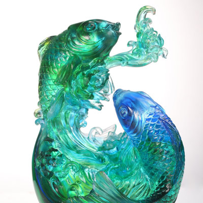 LIULI Crystal, Koi Fish Sculpture | In Splendor