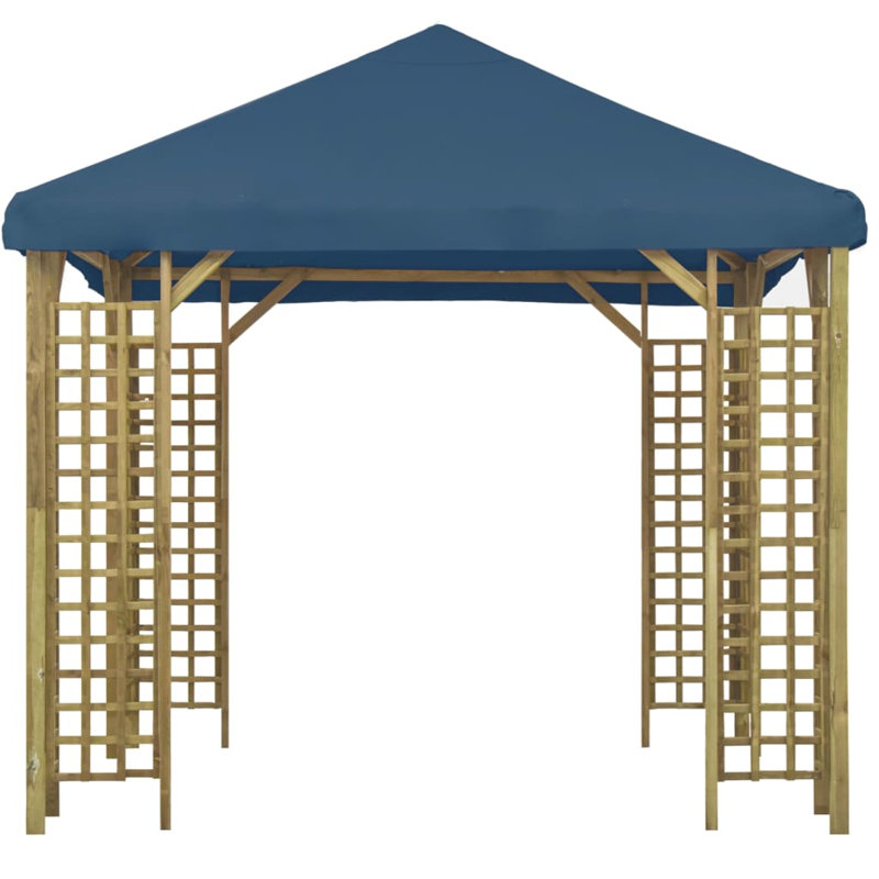 Naperon 3m x 3m Solid and Manufactured Wood Patio Gazebo, Blue