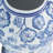 Manado 14" Ceramic Temple Jar with Lid Contemporary Vintage Style Blue and White Chinoiserie Floral Design