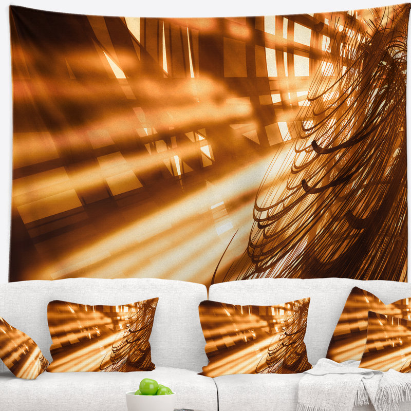 Tapisserie en polyester fractal 3d avec accessoires suspendus inclus, H 50 po x l 60 po