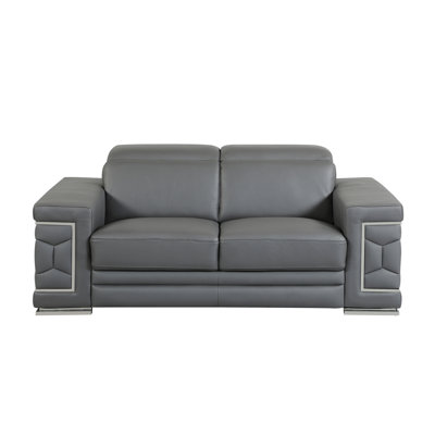 Top Grain Italian Leather Loveseat