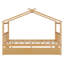 Lit double pour enfant avec lit gigogne simple, structure en bois, toit en ciel, construction en pin massif, naturel-1587893306
