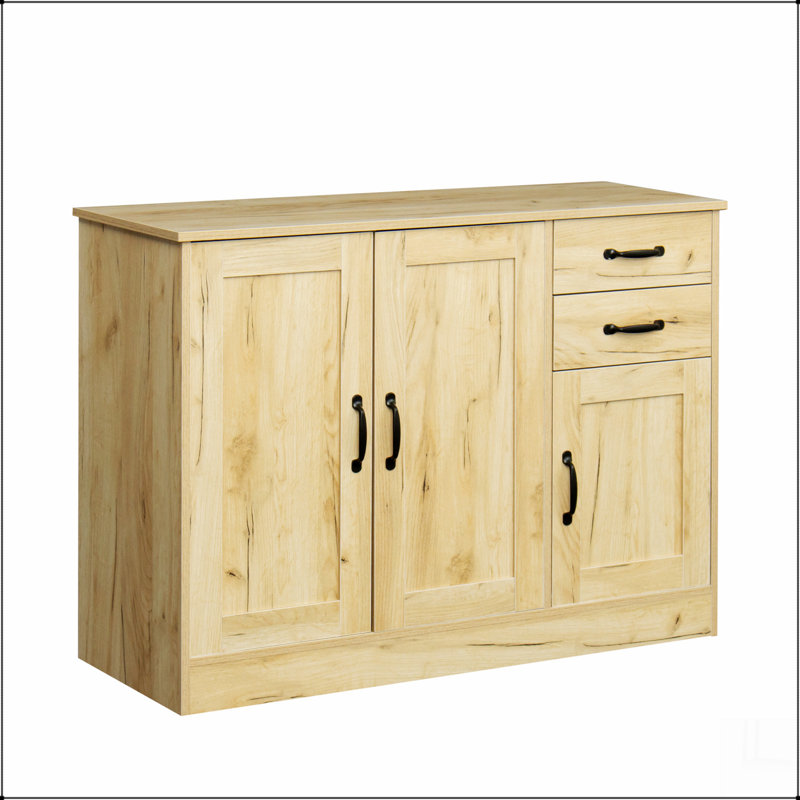 Buffet moderne en bois avec 2 portes et tiroirs, console de salle à manger