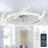 Clorene 24in. DIY Shape Ceiling Fan with Light, 6 Speeds Silent DC Motor Ceiling Fan with APP Control-703651331