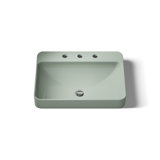 Vox Vitreous China Rectangular Vessel Bathroom Sink with Overflow