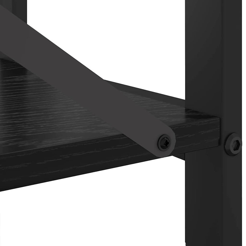 Steel Bookcase, (3 Shelves) 83cm H x 40cm W x 30cm D, Black