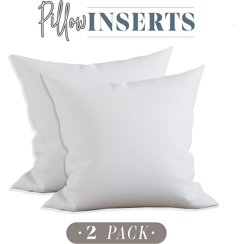 12 X 20 Throw Pillow Inserts - 2-PACK Pillow Insert Poly-Cotton Shell With Siliconized Fiber Filling - Rectangular Form, Decorative For Couch Bed Inserts, , 12 X 20 Inch