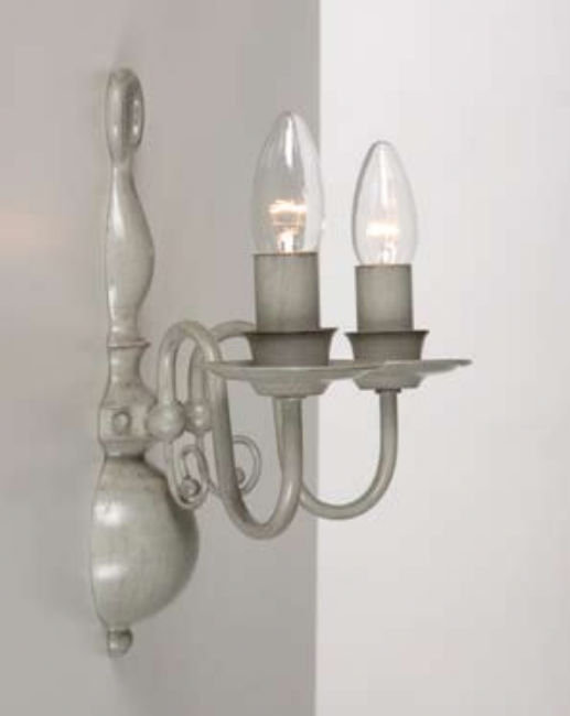 Aubervilliers Candle Wall Light, Grey Taupe