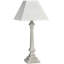 Forteau 45 Cream Wooden Table Lamp | Country Style Bedside Lamp with Washed Wood Base and Elegant Fabric Shade