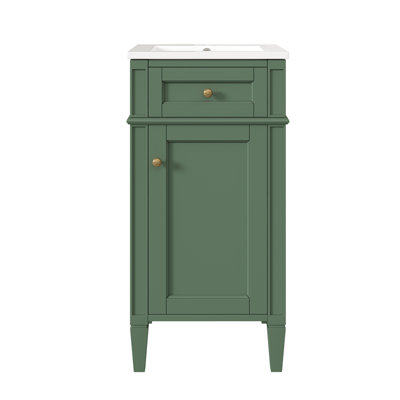 Meuble-lavabo simple sur pied avec lavabo en céramique