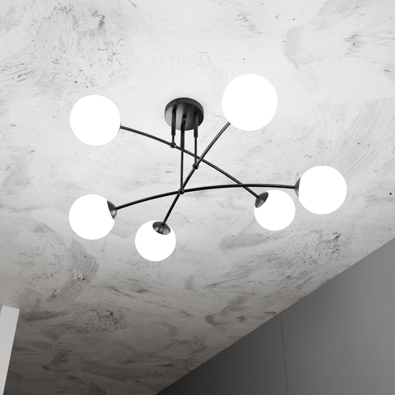 Pamplona Glass Flush Mount, Black