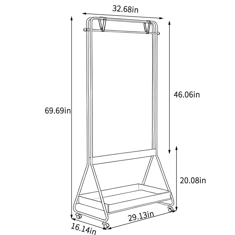 Coat Rack Stainless Steel Triangle Structure