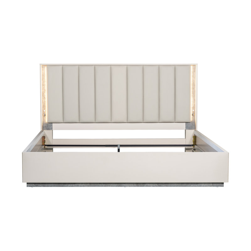 Pavira Bed With LED Lights - Stone, King
