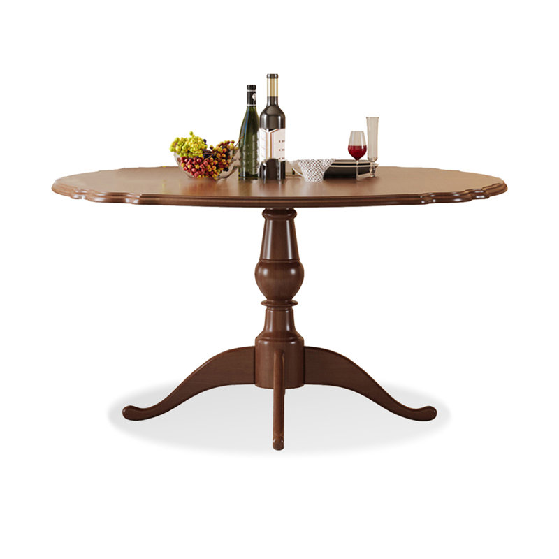 Table de salle à manger en bois massif brun noisette, H 29,53 po x L 47,24 po x l 47,24 po