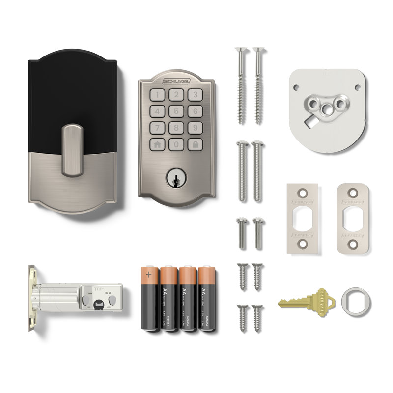 Arrive Smart Wifi Deadbolt With Camelot Trim, Satin Nickel