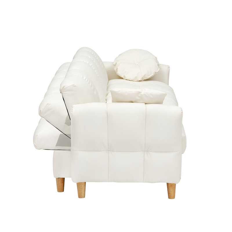 Canapé-lit à 3 places avec technologie Locker, 3, H 32,5 po x l 84,65 po x P 41,73 po, Similicuir beige
