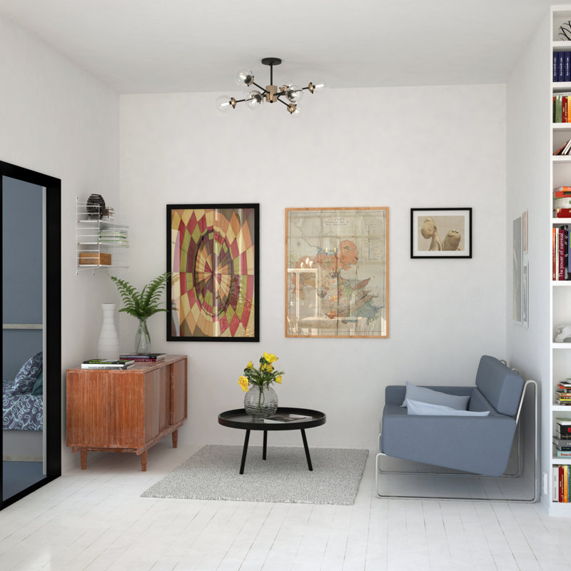 Blevins Glass Semi Flush Mount, 15.5" H x 32" W x 32" D, Muted Brass