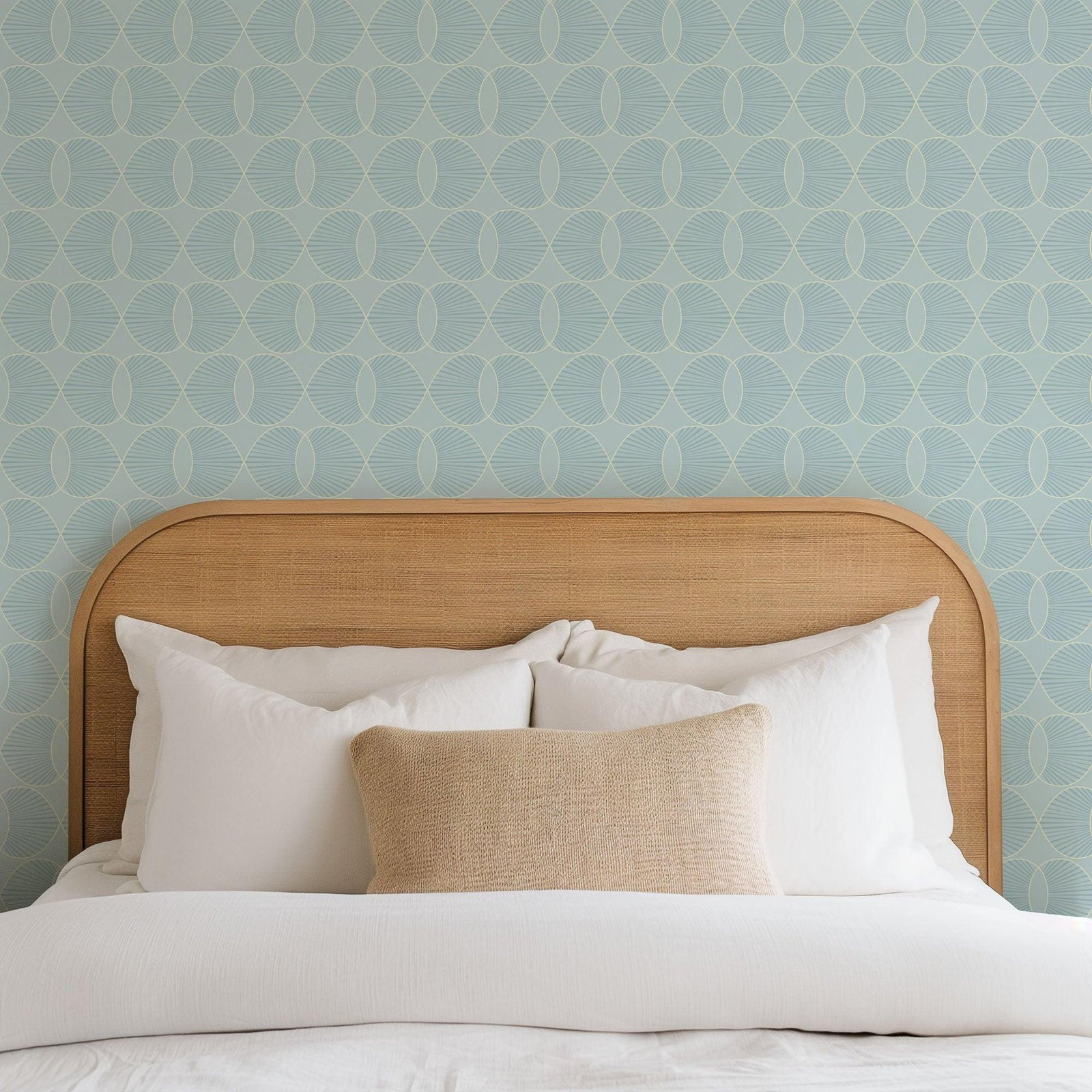 Lomé Wallpaper Roll, Seafoam Blue, Faux Grasscloth, Non-pasted