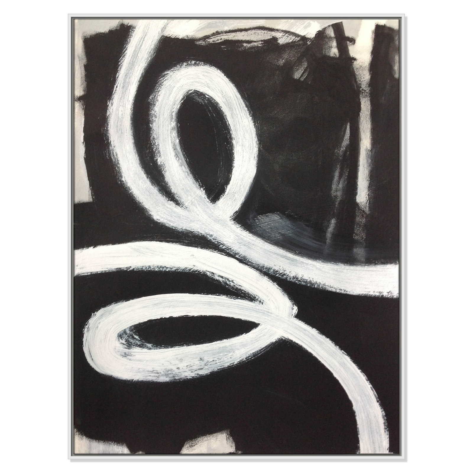 Bronte "Swirly Swirls I" Print, No, White Floater Framed, 49.5" H x 37.5" W x 2" D