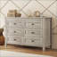 Armoire de rangement à 6 tiroirs Dressers | Gris antique | Panneau de particules-1872945091