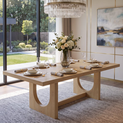 78-96'' Soild Wood Extendable Dining Table